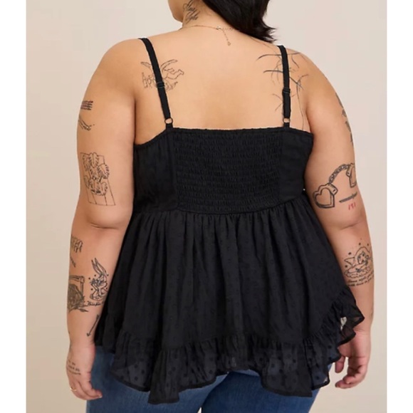 🆕 Babydoll Clip Dot Cami Top 2 2X 18 20 NWT Torrid New! Black Camisole - Picture 4 of 6